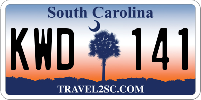 SC license plate KWD141