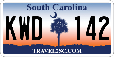 SC license plate KWD142