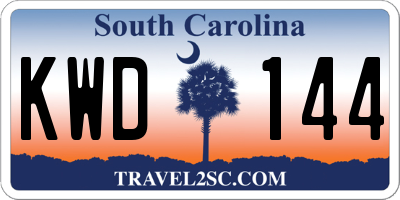 SC license plate KWD144