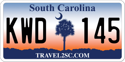 SC license plate KWD145