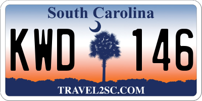 SC license plate KWD146