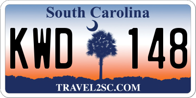 SC license plate KWD148