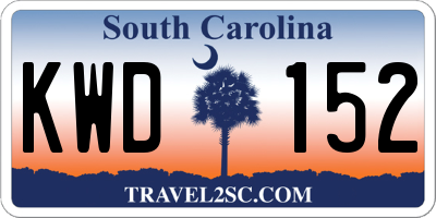 SC license plate KWD152