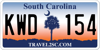SC license plate KWD154