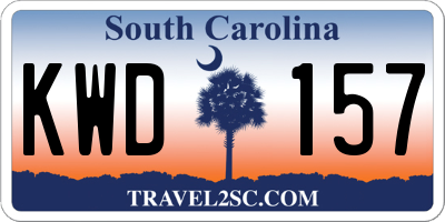 SC license plate KWD157