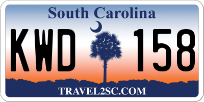 SC license plate KWD158