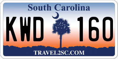 SC license plate KWD160