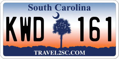 SC license plate KWD161