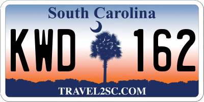SC license plate KWD162