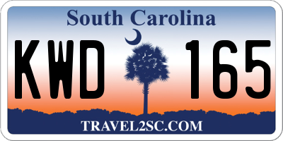 SC license plate KWD165