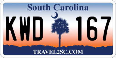 SC license plate KWD167