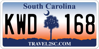 SC license plate KWD168