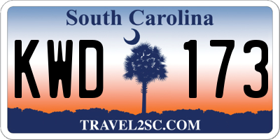 SC license plate KWD173