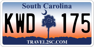 SC license plate KWD175