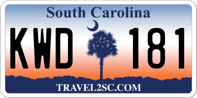 SC license plate KWD181