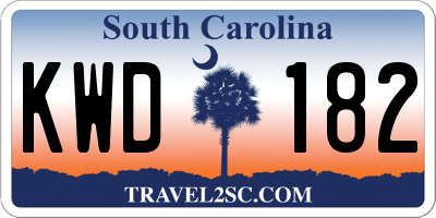 SC license plate KWD182