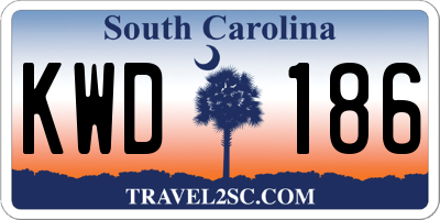 SC license plate KWD186