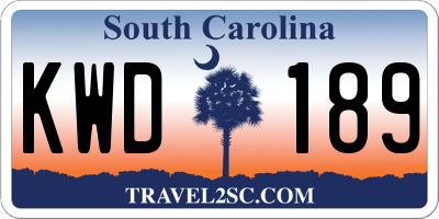 SC license plate KWD189