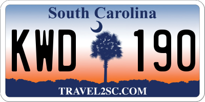 SC license plate KWD190