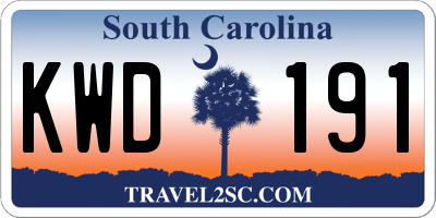 SC license plate KWD191
