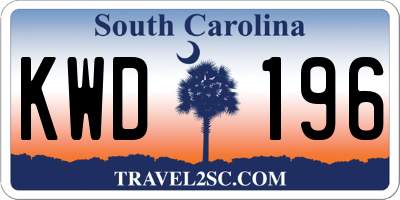 SC license plate KWD196