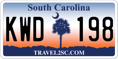 SC license plate KWD198