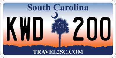 SC license plate KWD200