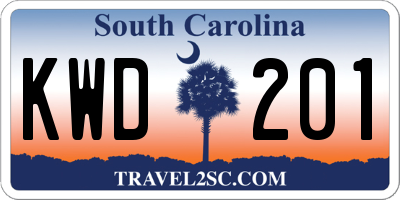 SC license plate KWD201