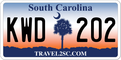 SC license plate KWD202