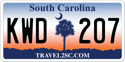 SC license plate KWD207