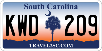 SC license plate KWD209