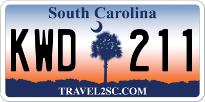SC license plate KWD211