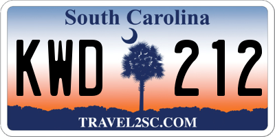 SC license plate KWD212