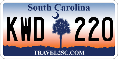 SC license plate KWD220