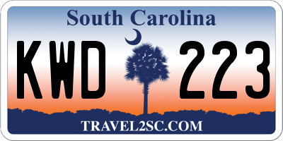 SC license plate KWD223
