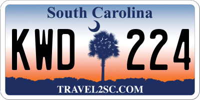 SC license plate KWD224