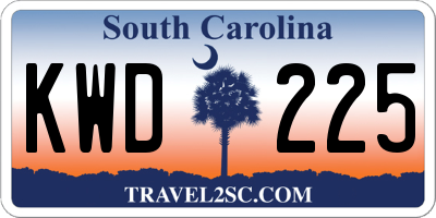 SC license plate KWD225