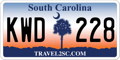 SC license plate KWD228