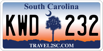SC license plate KWD232