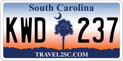 SC license plate KWD237