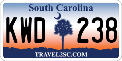 SC license plate KWD238