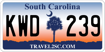 SC license plate KWD239