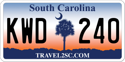 SC license plate KWD240
