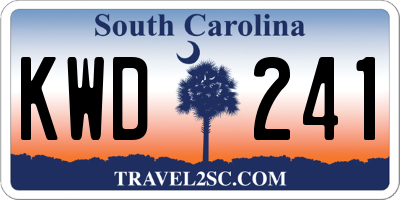 SC license plate KWD241