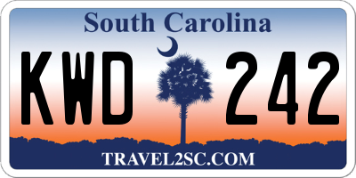 SC license plate KWD242