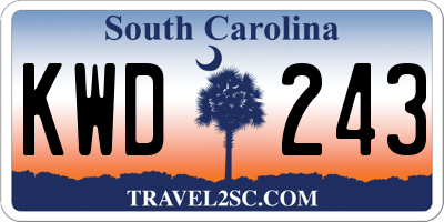 SC license plate KWD243