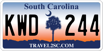 SC license plate KWD244