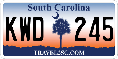 SC license plate KWD245