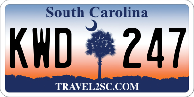 SC license plate KWD247
