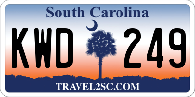 SC license plate KWD249